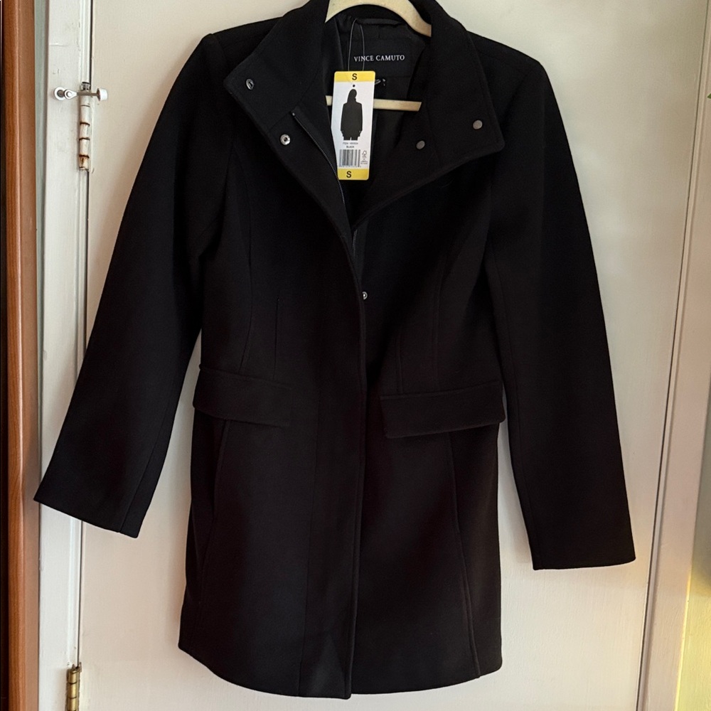 Vince Camuto Women's Full-Zip Coat Jacket, Black, Size S